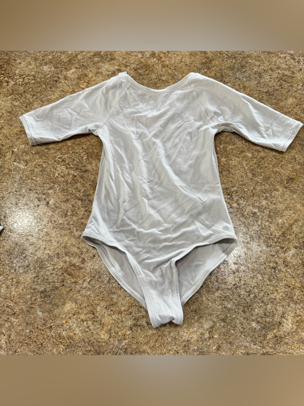 Athleta Girl Leotard Gray 3/4 Sleeve Dance Gymnastics Size M 8-10